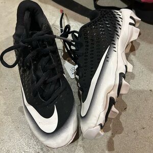 Nike Black and White Cleats, 4y